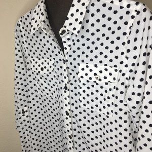 Jones New York Apple Print Blouse size medium